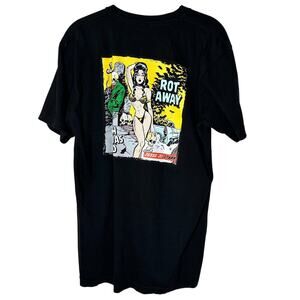 NWOT Jesse Jo Stark Black Short Sleeve Rot Away Wish I Was Dead Graphic Tee L